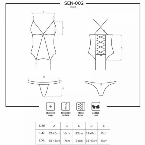 Lenjerie pentru femei Corset Obsessive Sensual SEN-002