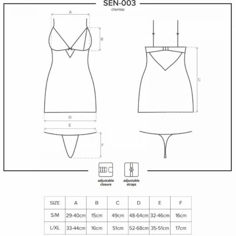 Lenjerie pentru femei Babydoll Obsessive Sensual SEN-003