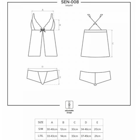 Lenjerie pentru femei Babydoll Obsessive Sensual SEN-008