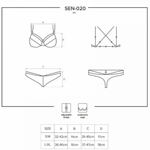 Lenjerie pentru femei Set 2 piese Obsessive Sensual SEN-020