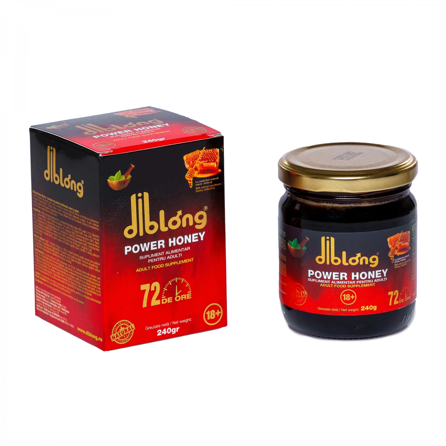 Miere afrodisiac Diblong Power Honey, unisex, 240 gr